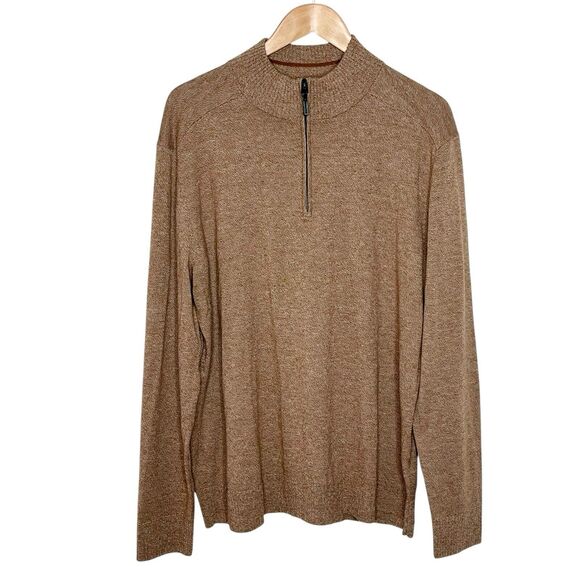 Smartwool Sparwood Half Zip Sweater Acorn Tan Mens Size XL Pullover Merino Wool - Picture 1 of 9